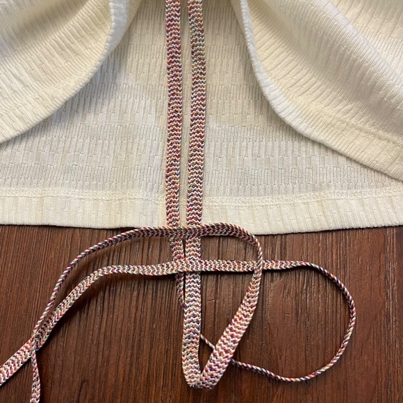 Anthropologie Pilcro Ruched Tie Front Tank Cream Small - Picture 7 of 7
